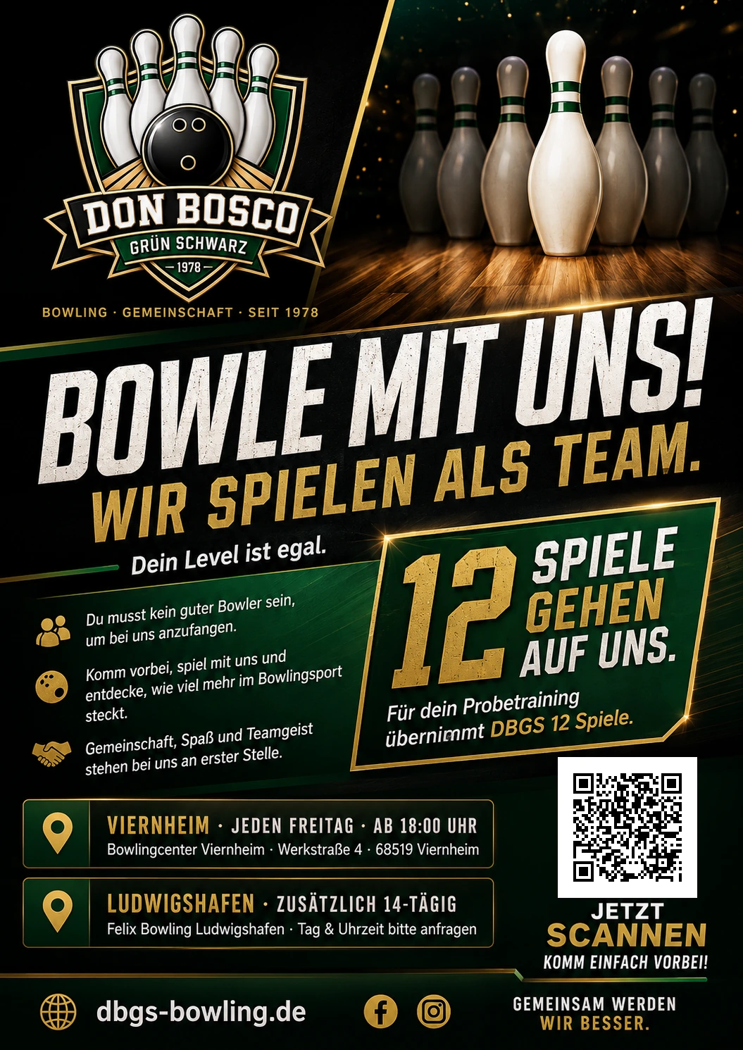 DBGS Probetraining Bowling Viernheim – Clubflyer
